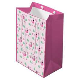 Sacola Para Presentes Média Flamingo Tropical Flamingo Bonito - Padrão Rosa