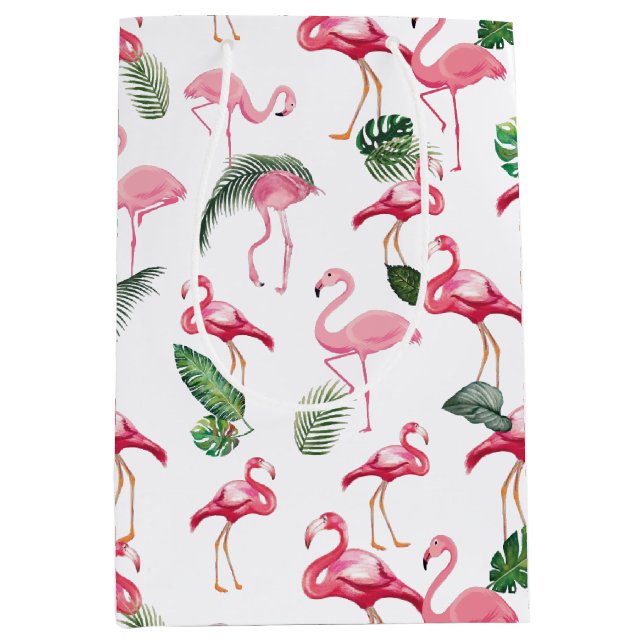 Sacola Para Presentes Média Flamingos Love Standard (Frente)