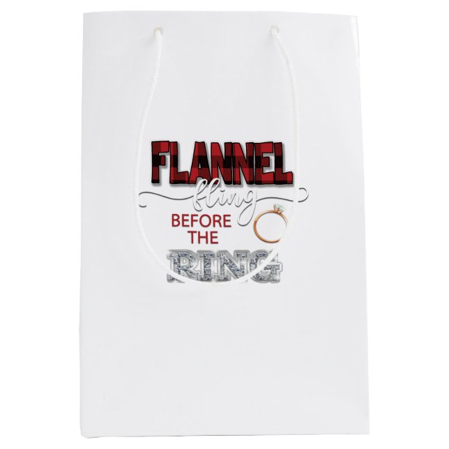 Sacola Para Presentes Média Flannel Fling Before Ring Gift Bag - Red (Frente)