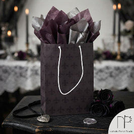 Sacola Para Presentes Média Fleur de Lis Gótica Escura