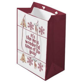 Sacola Para Presentes Média Floco de Neve Maravilhoso