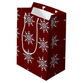 Sacola Para Presentes Média Flocos de neve
