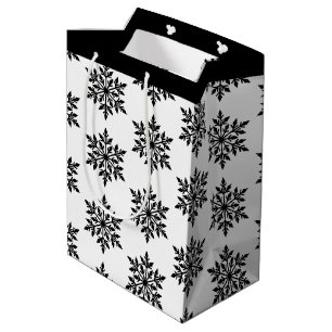 Sacola Para Presentes Média Flocos de neve de presente de Natal
