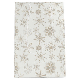 Sacola Para Presentes Média Flocos de Neve Frost & Flourish – Linen