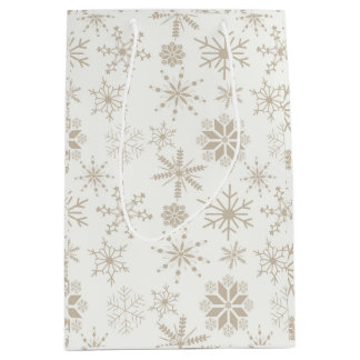 Sacola Para Presentes Média Flocos de Neve Frost & Flourish – Linen