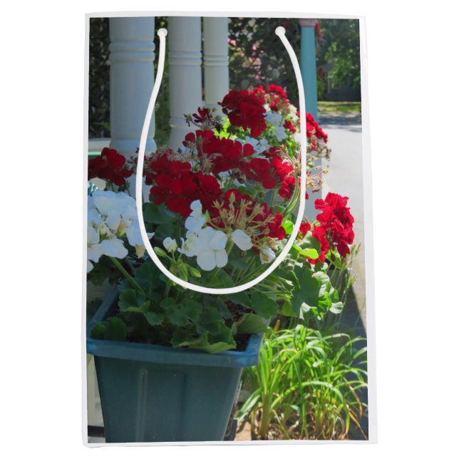 Sacola Para Presentes Média Flor Box Geraniums - Martha's Vineyard (Frente)
