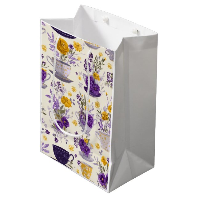 Sacola Para Presentes Média Flor dançante  (Frente inclinada)