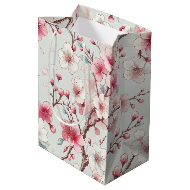 Sacola Para Presentes Média Flor de Cerejeira (Verso inclinado)