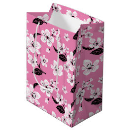 SACOLA PARA PRESENTES MÉDIA FLOR DE CEREJEIRA - SAKURA (ROSA CLARO)