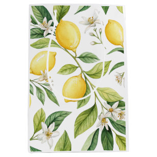 Sacola Para Presentes Média Flor de Limão