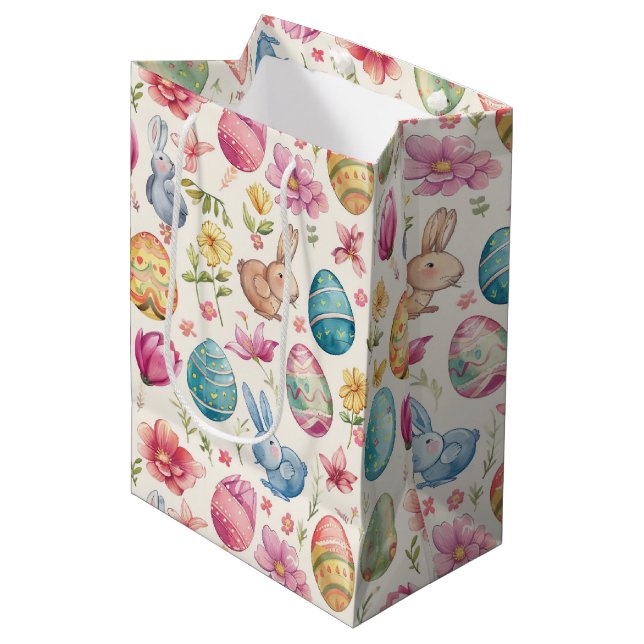 Sacola Para Presentes Média Flor de Primavera Páscoa 6 (Frente inclinada)