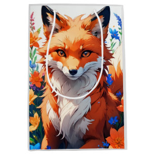 Sacola Para Presentes Média Flor Fox