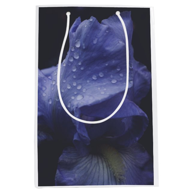 Sacola Para Presentes Média Flor Rosa púrpura (Frente)