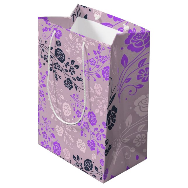 Sacola Para Presentes Média Floral Luxury (Verso inclinado)