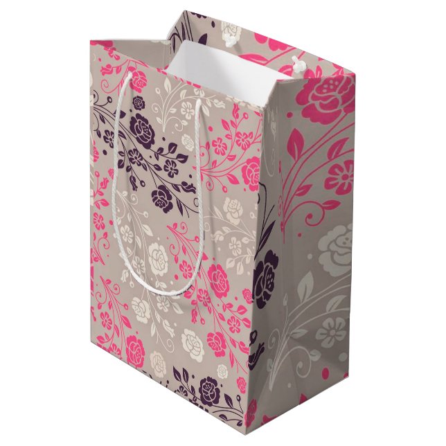 Sacola Para Presentes Média Floral Luxury (Verso inclinado)