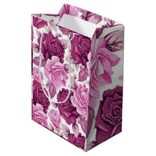 Sacola Para Presentes Média Floral Luxury