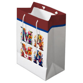 Sacola Para Presentes Média Floral MAMA