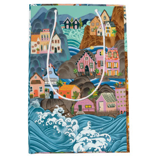 Sacola Para Presentes Média Floral Wrapping Paper Medium Gift Bag