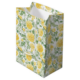 Sacola Para Presentes Média Flores Amarela de Marigold Chá de Noiva