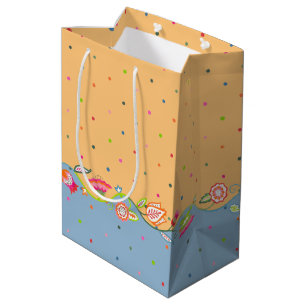 Sacola Para Presentes Média Flores boémias