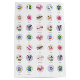 Sacola Para Presentes Média Flores da Nova Inglaterra