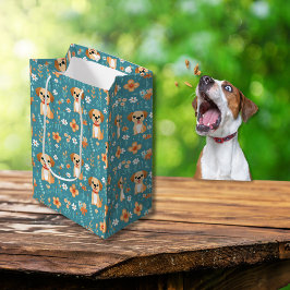 Sacola Para Presentes Média Flores De Pompa De Laranja Cinto