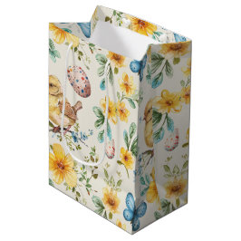 Sacola Para Presentes Média Flores de Primavera Páscoa 1