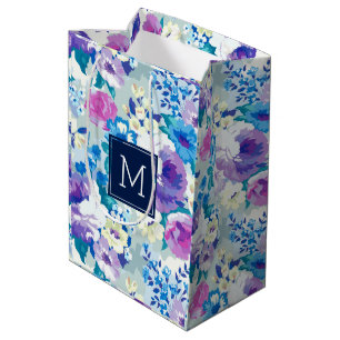 Sacola Para Presentes Média Flores de Verão Padrões de Cores de Pastel