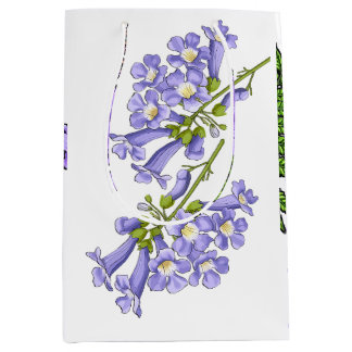 Sacola Para Presentes Média Flores do Brasil jacaranda