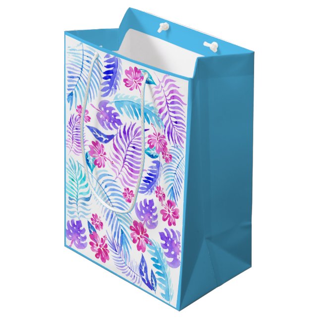 Sacola Para Presentes Média Flores Exóticas (Frente inclinada)