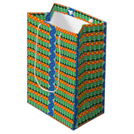 Sacola Para Presentes Média Flores Laranja - Saco médio para presentes