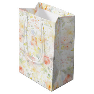 Sacola Para Presentes Média Flores Macias Elegantes Padrão Pintado Boho