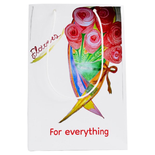 Sacola Para Presentes Média Flores para tudo Bag de presentes (Frente)