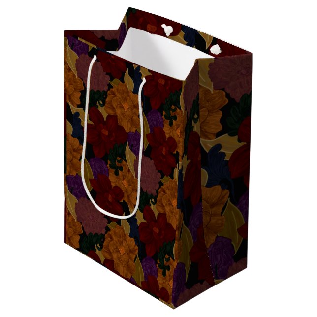 Sacola Para Presentes Média Flores Pintadas Com Óleo (Frente inclinada)