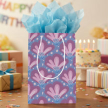Flores Pintadas de Rosa e Azul Com Pontos