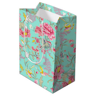 Sacola Para Presentes Média Flores rosa e Saco de Presente Médio Hummingbird