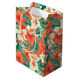 Sacola Para Presentes Média Flores tropicais Vibe havaiano