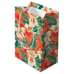 Sacola Para Presentes Média Flores tropicais Vibe havaiano