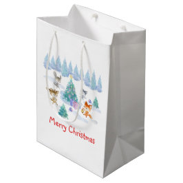 Sacola Para Presentes Média Floresta Dançante - Caqueta de Natal