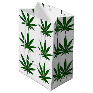 Sacola Para Presentes Média Folha da erva daninha