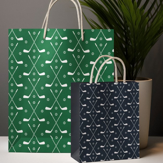 Sacola Para Presentes Média Folha de Papel Padrão do Clube Golf (gift bag, birthday surprise gift bag, teddy bear gift bag, wine gift bag, travel bag, use and throw )