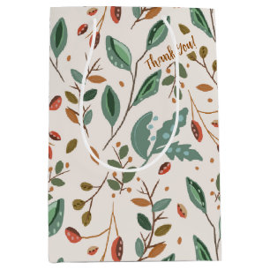 Sacola Para Presentes Média Folhagem de Boho Autumn