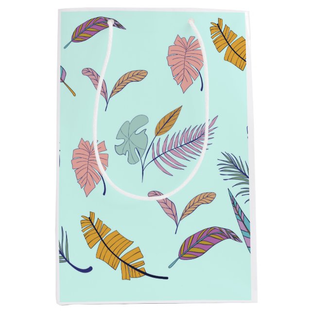 Sacola Para Presentes Média Folhas (Frente)