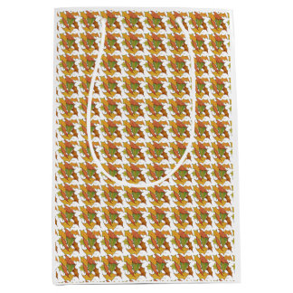 Sacola Para Presentes Média Folhas Coloridas para Arte Original de Ação de Gra