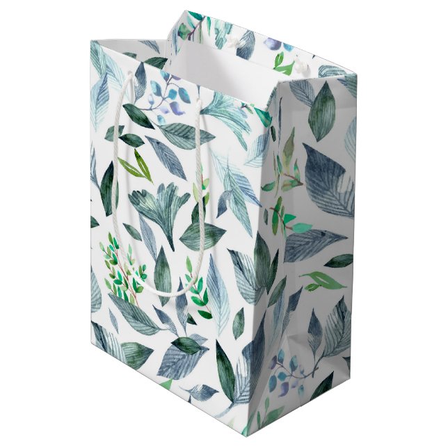 Sacola Para Presentes Média Folhas de caída de cor aquosa 11 (Verso inclinado)