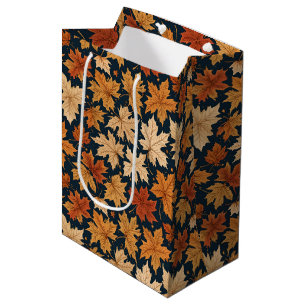 Sacola Para Presentes Média Folhas de Colheita de outono