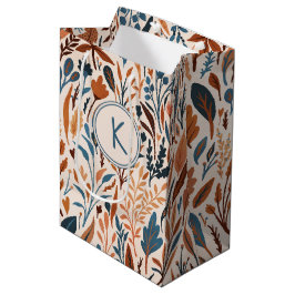Sacola Para Presentes Média Folhas de Outono Monogramadas Boho