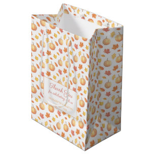 Sacola Para Presentes Média Folhas De Queda E Casamento De Outono De Pumpkins 