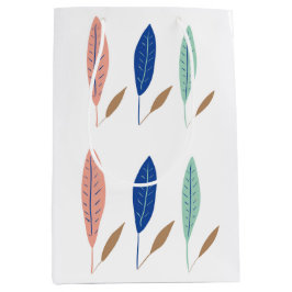 Sacola Para Presentes Média Folhas modernas e simples minimalistas