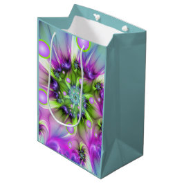 Sacola Para Presentes Média Formas espirais coloridas, redondas, forma Abstrat